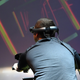A man wearing a Magic Leap AR headset during CES 2019 in Las Vegas, Nevada.